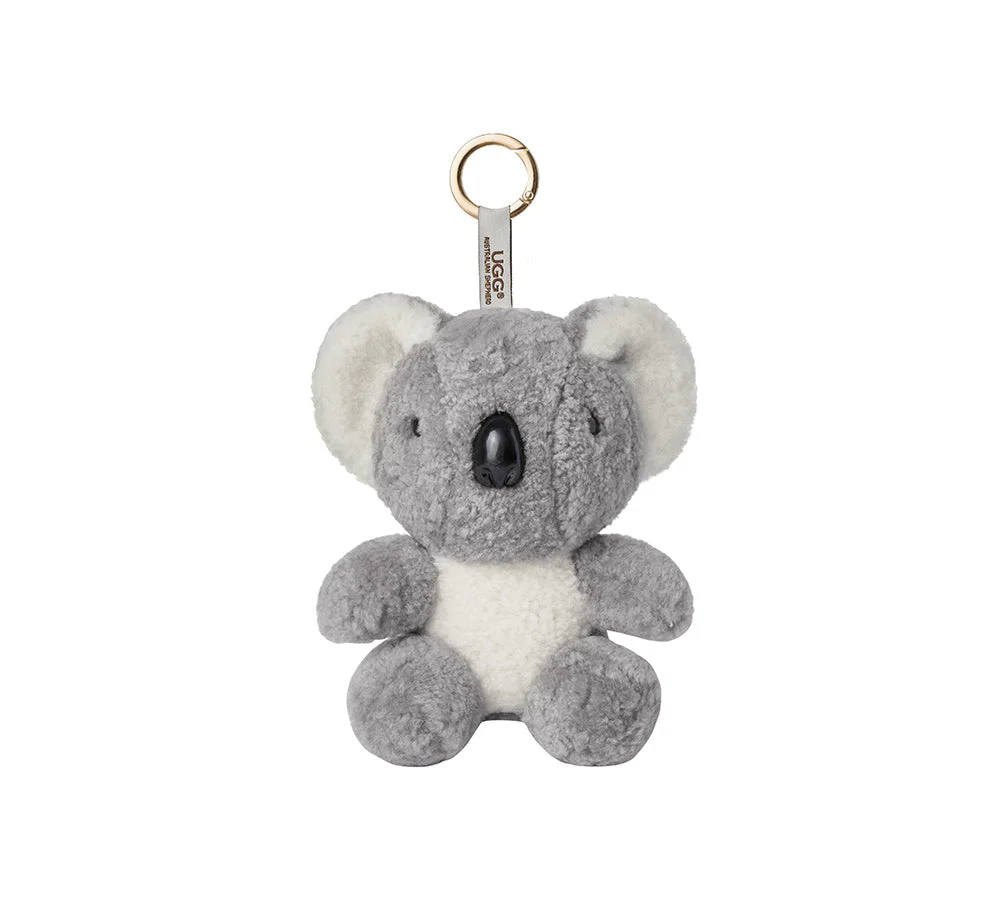 Fluffy Sheepskin Wool Koala Keyring Koobi